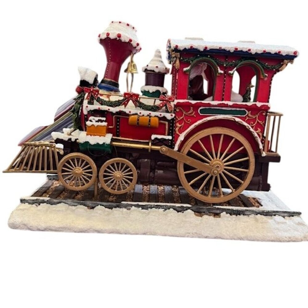 Vintage-Inspired Christmas Train Figurine Decor With Santa Gifts & Festive Detai